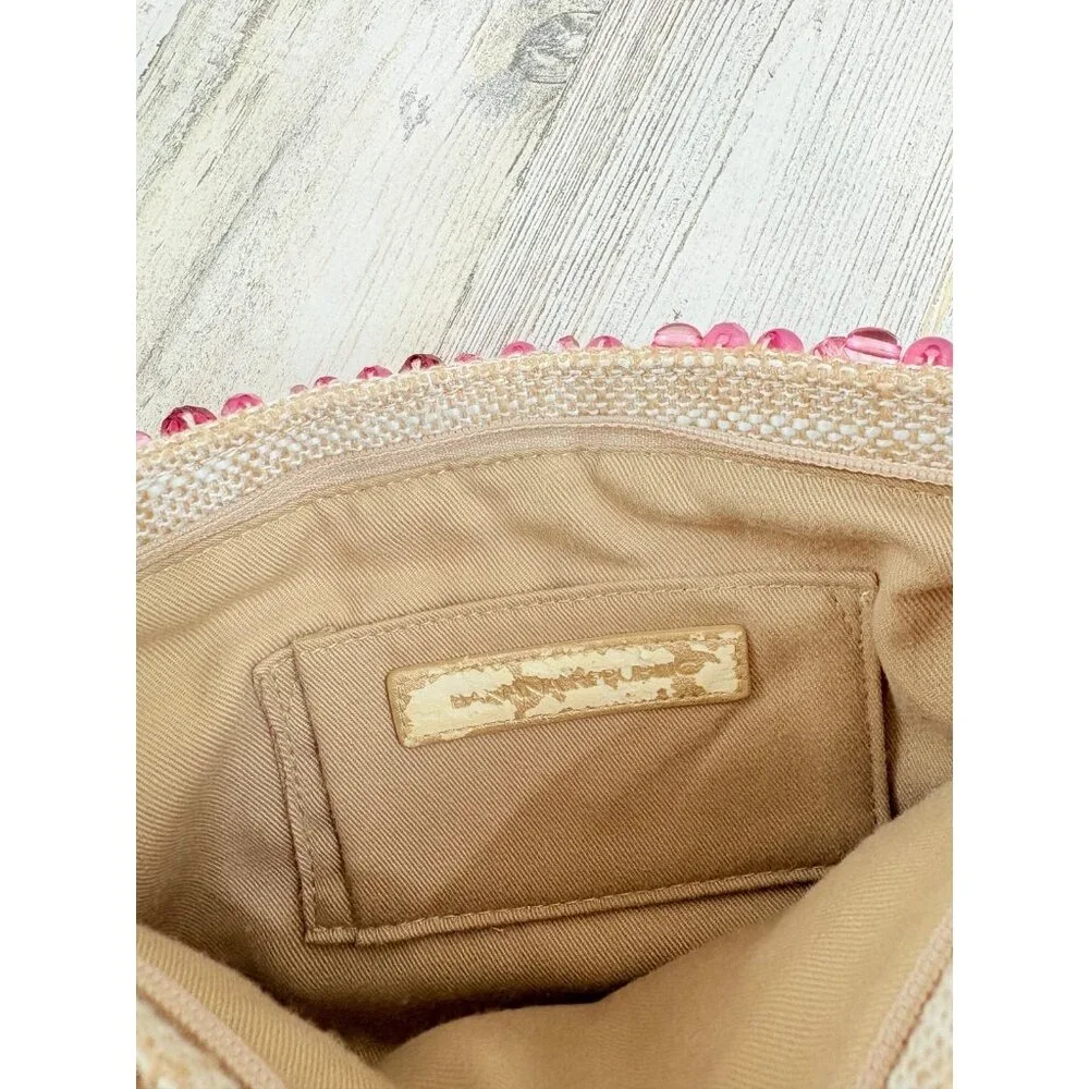 Banana Republic Pink Beaded Clutch Purse Wristlet
